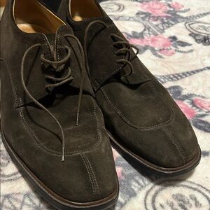 Salvatore Ferragamo Dark Brown Suede Oxfords